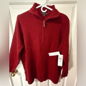 Carolyn Taylor Women’s Deep Red Quarter-Zip Pullover Sweater